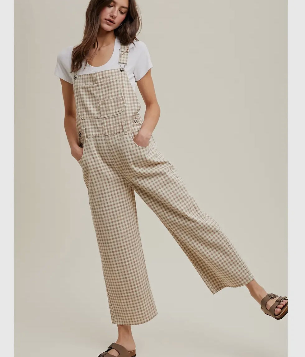 Gingham overalls