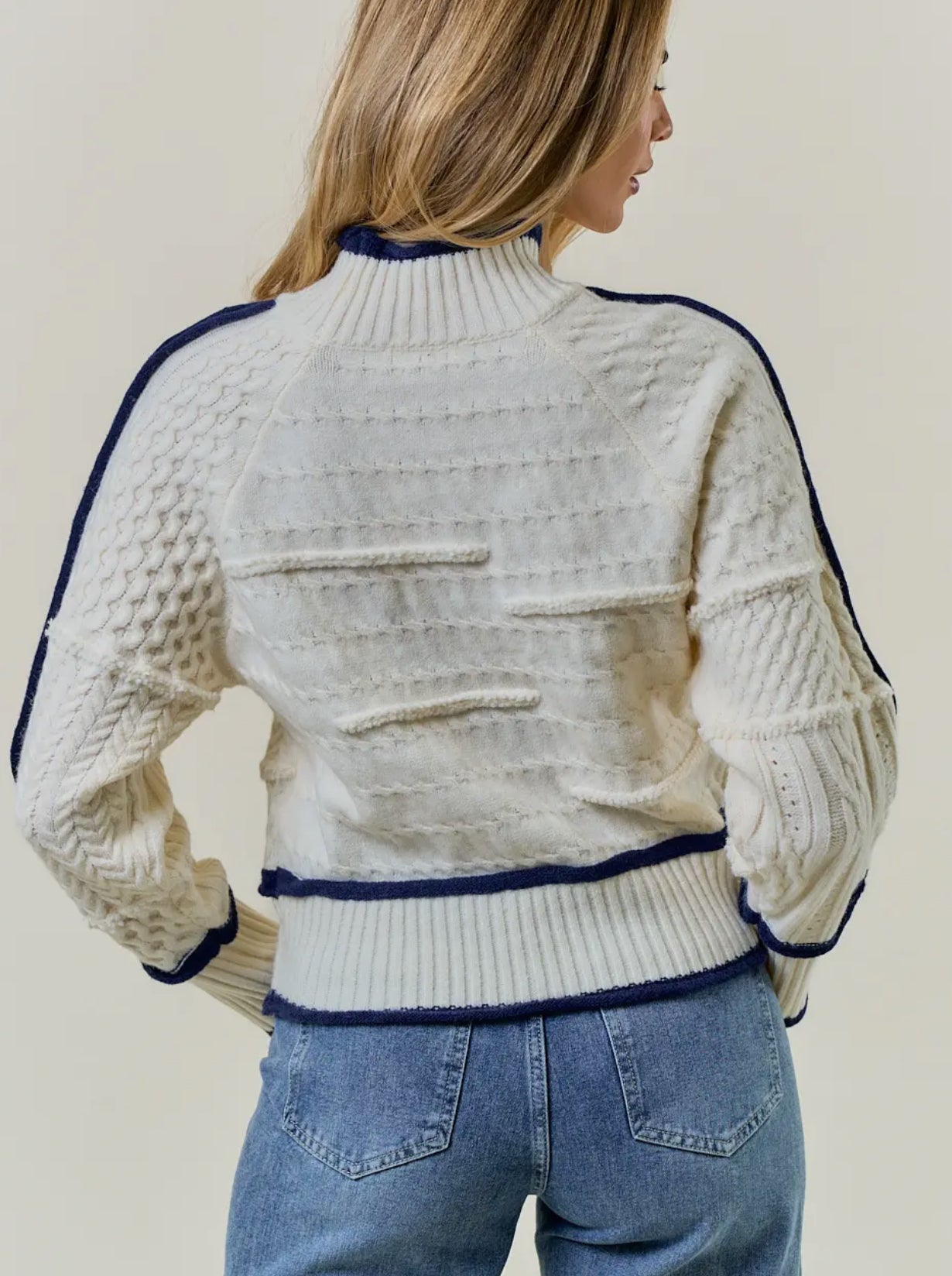 Cream knit turtleneck