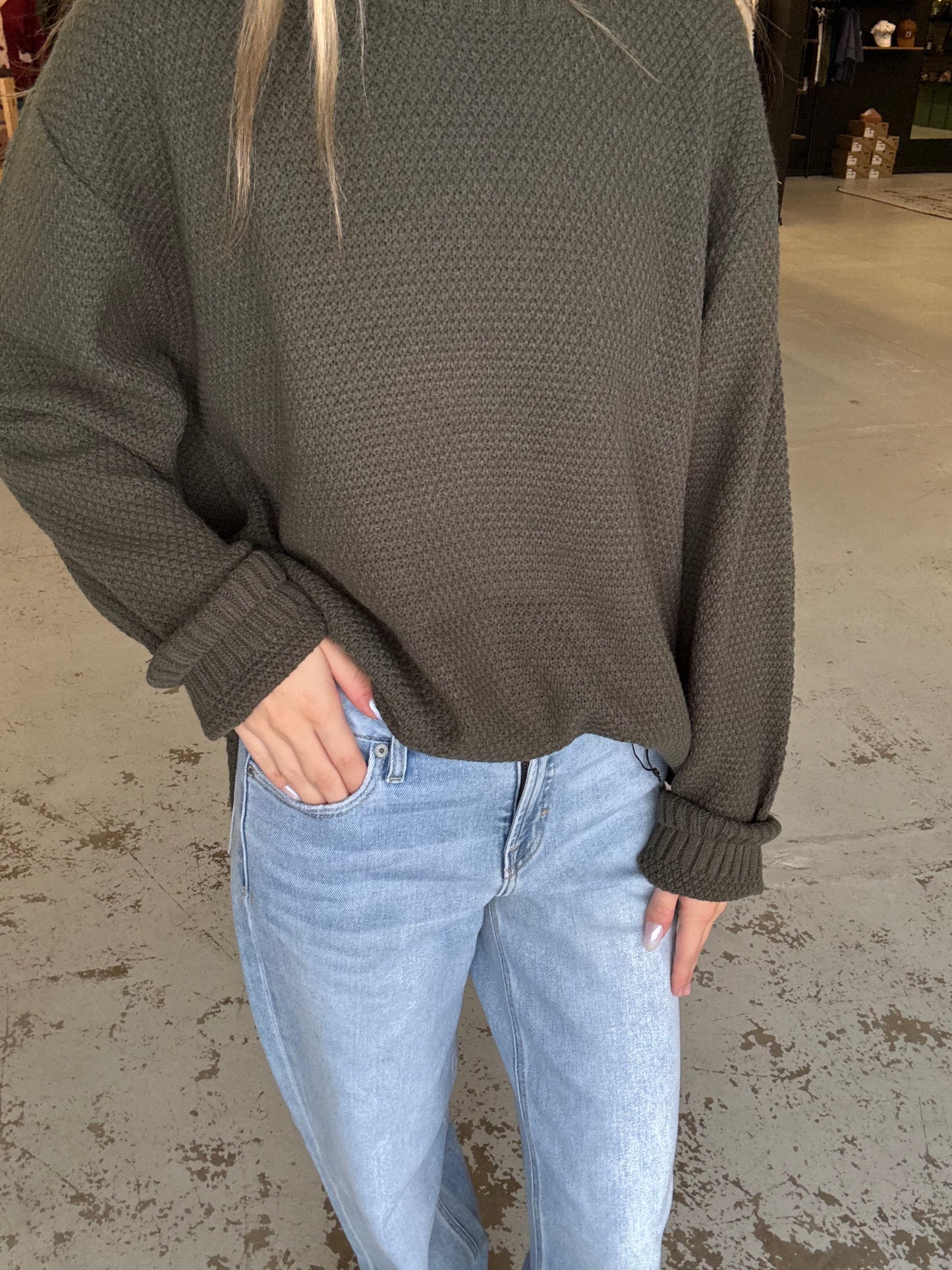 Waffle Knit Pullover!