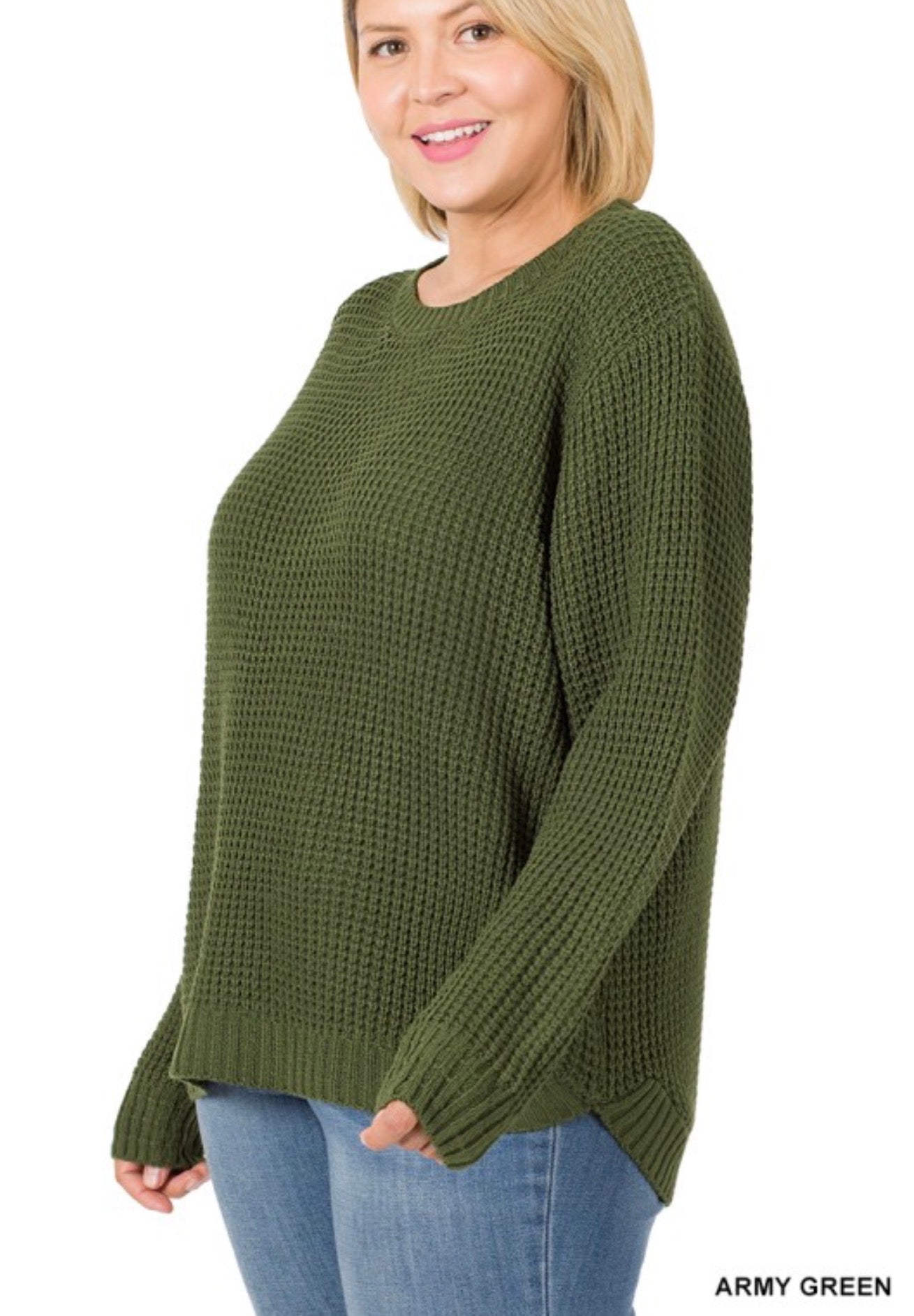 Waffle Knit Pullover!