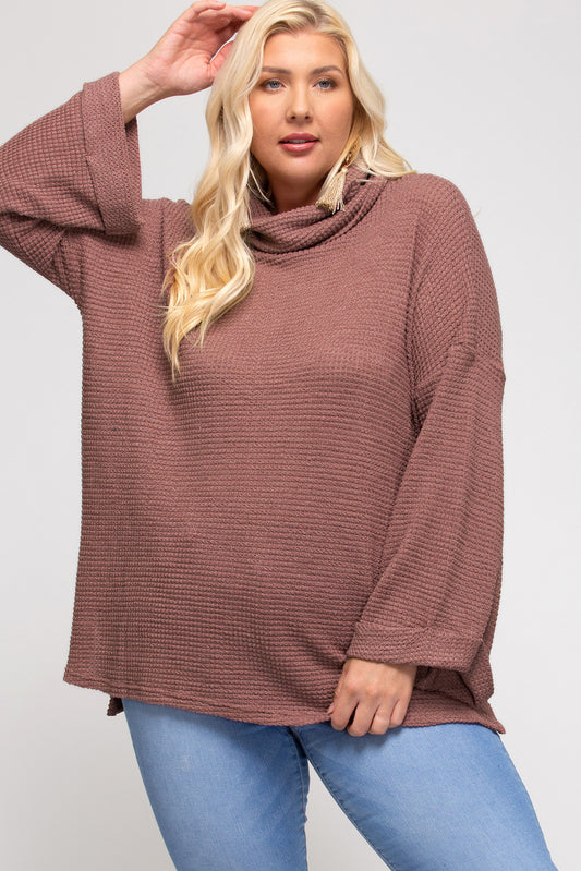 Curvy Long Sleeve Knit Pullover