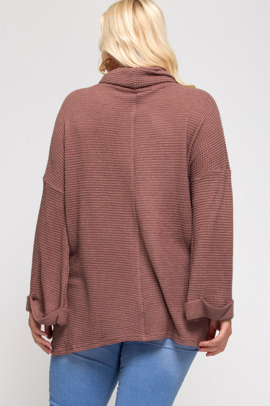 Curvy Long Sleeve Knit Pullover