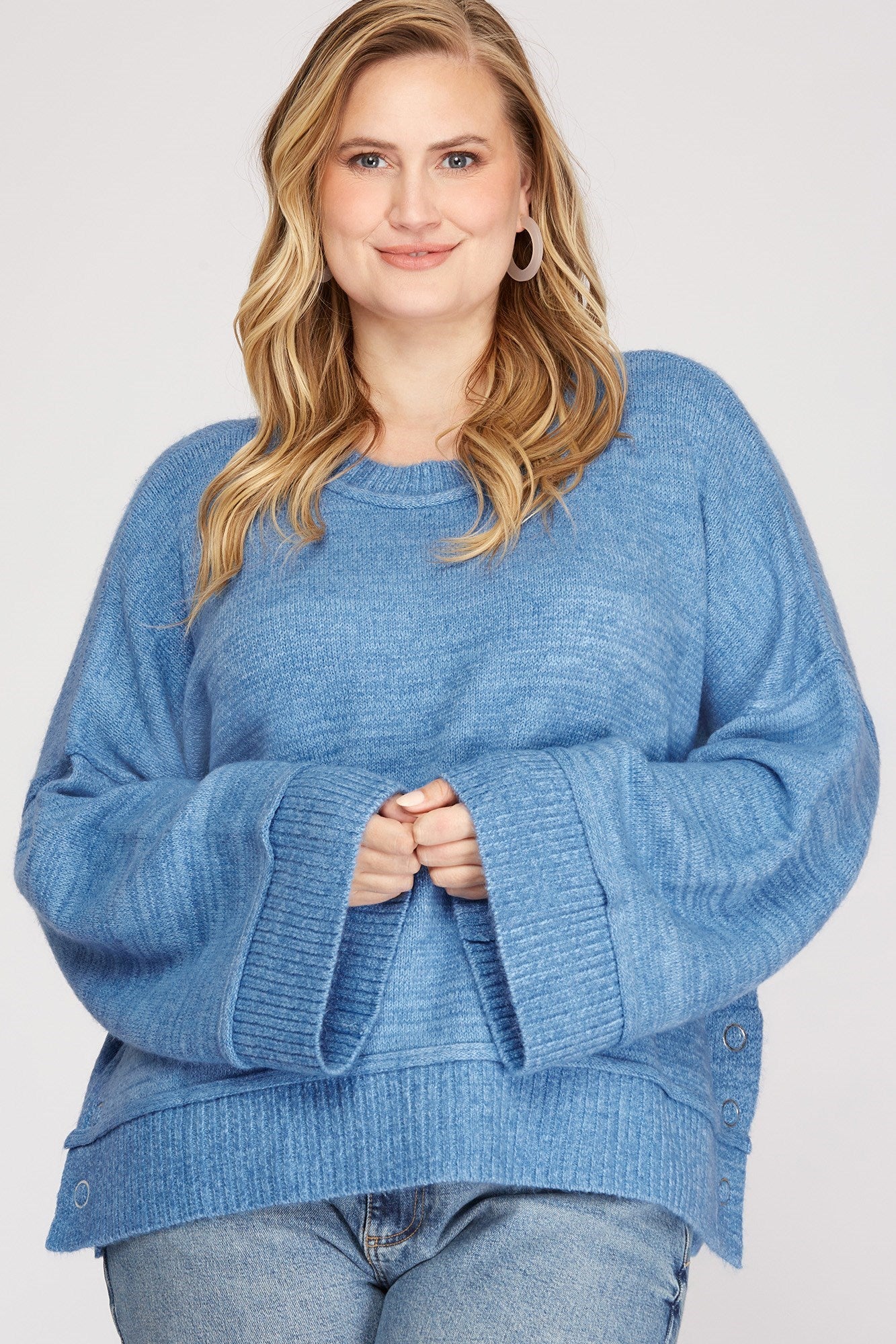 Winter Blue Curvy Style Sweater