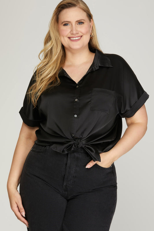 Curvy Satin Blouse