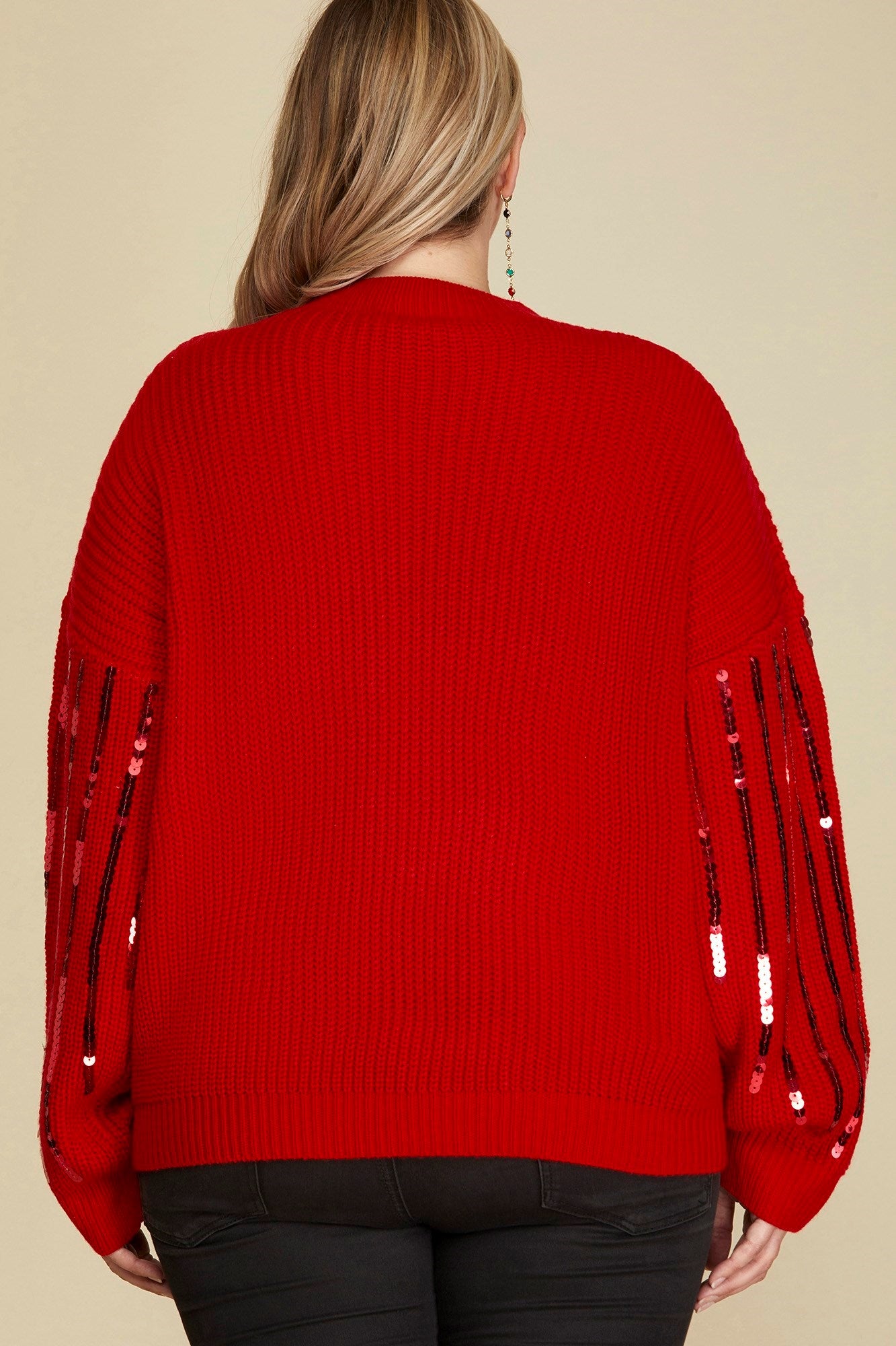 Curvy Red Sweater Top