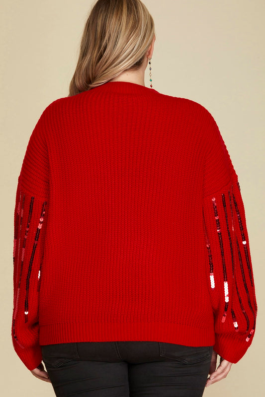 Curvy Red Sweater Top