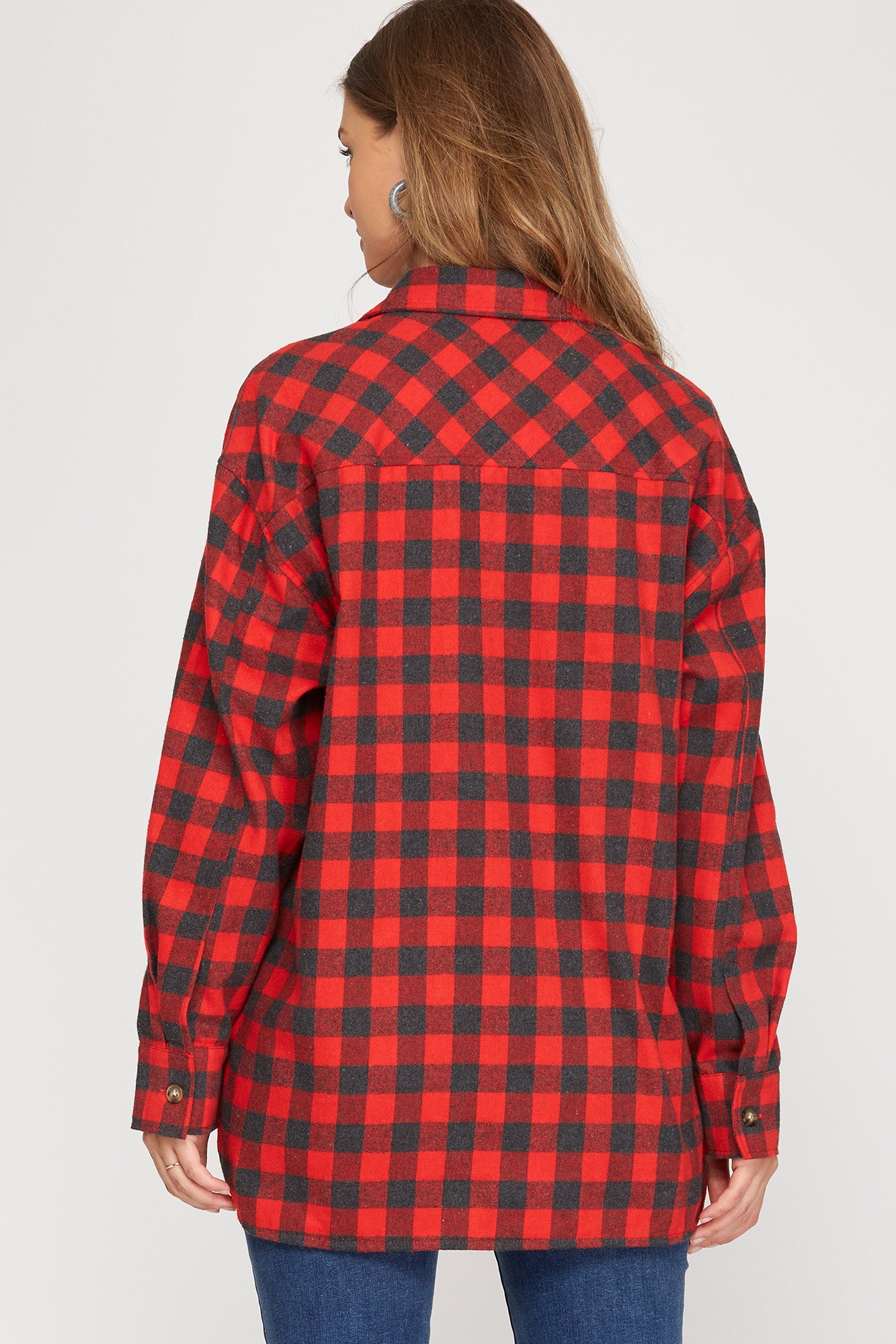 Long Sleeve Gingham Checkered Top