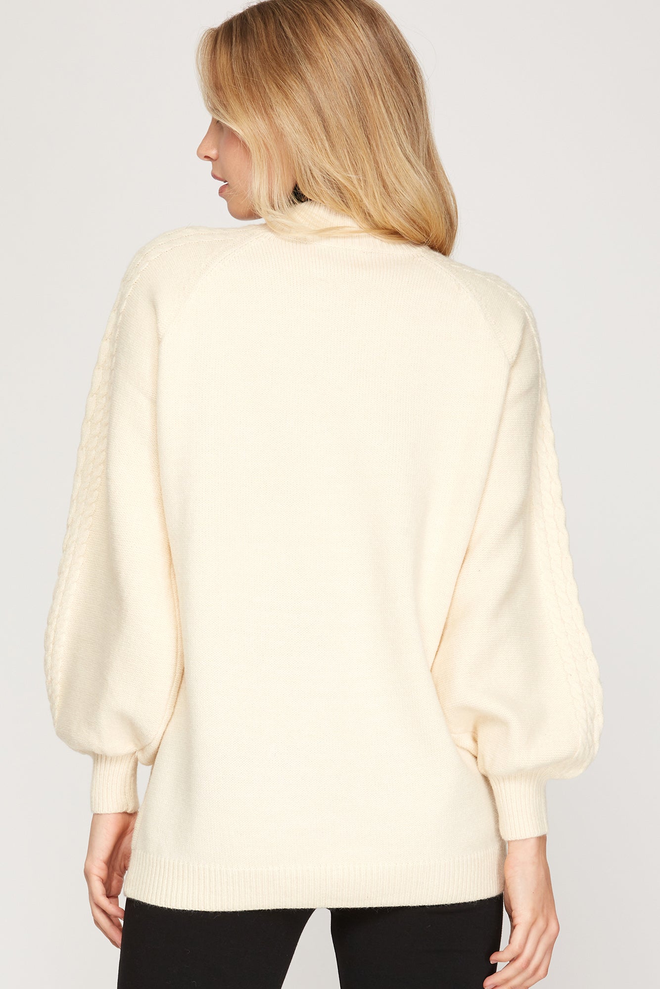 Long Sleeve Balloon Tunic Sweater Top!