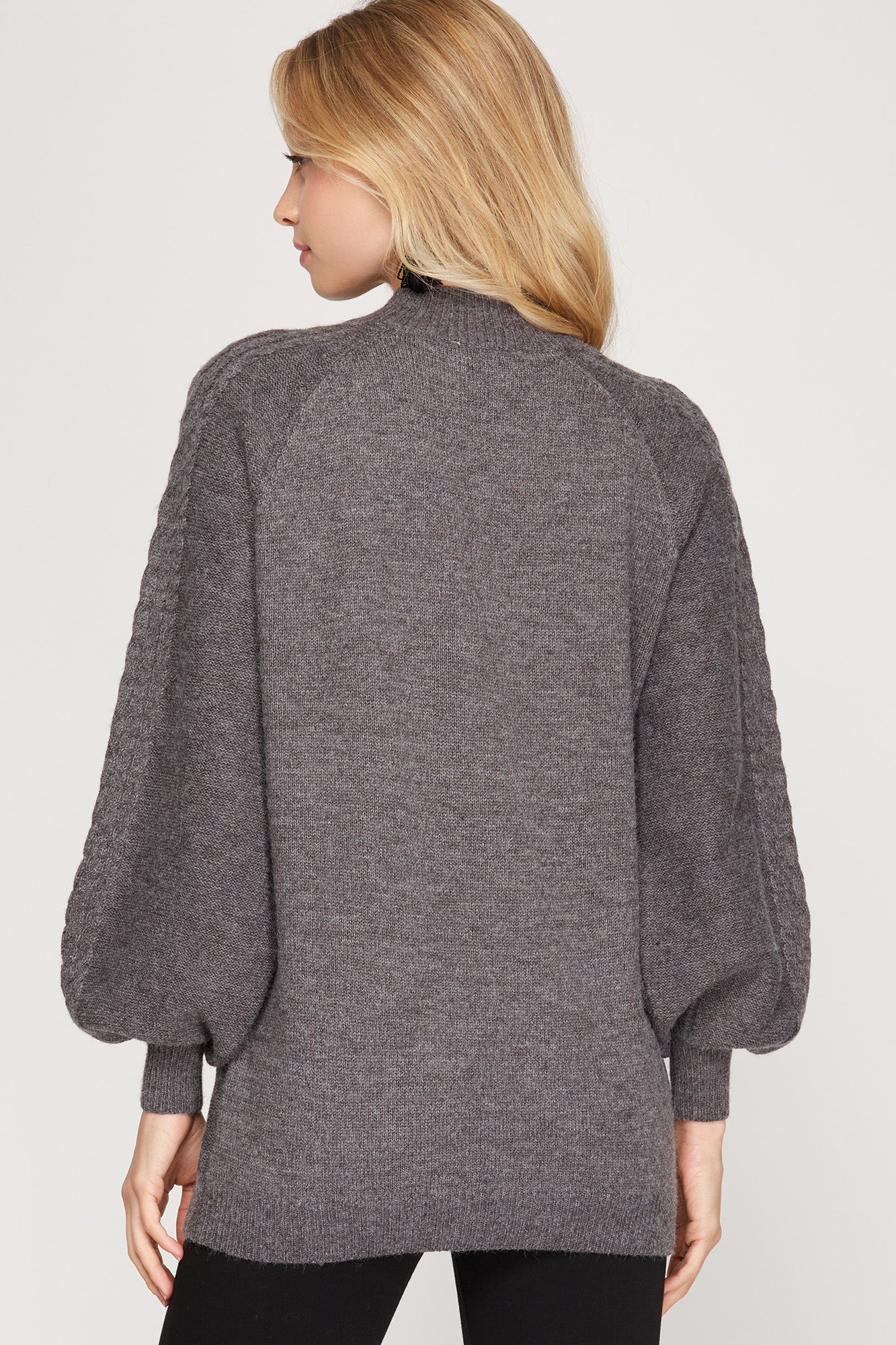 Long Sleeve Balloon Tunic Sweater Top!