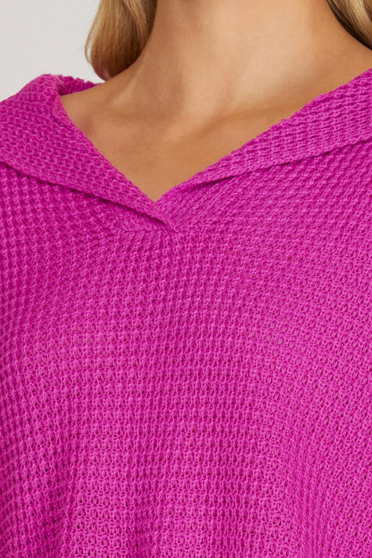 Collared Waffle Knit