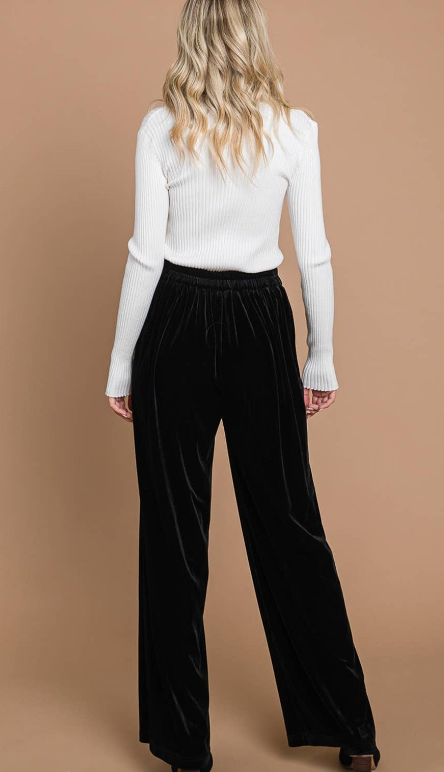 Velvet Stretched Wide Leg Pant