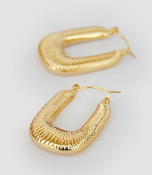 Chunky Rectangle Hoop Earrings