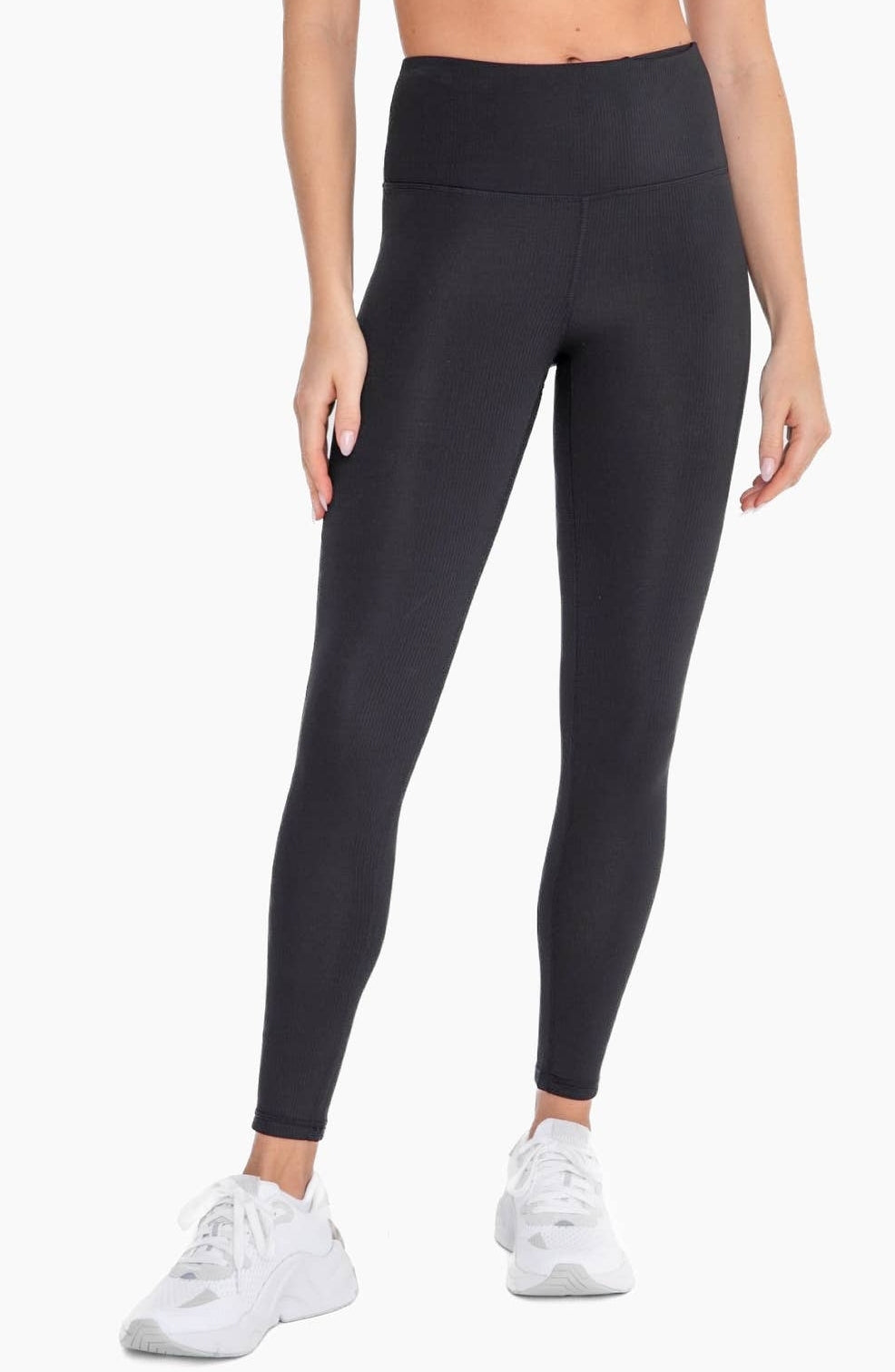Jacquard Ribbed High-Waisted Leggings