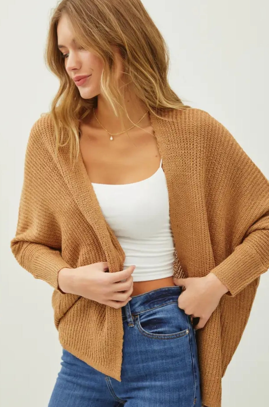 Dolman Sleeve Open Front Cardigan