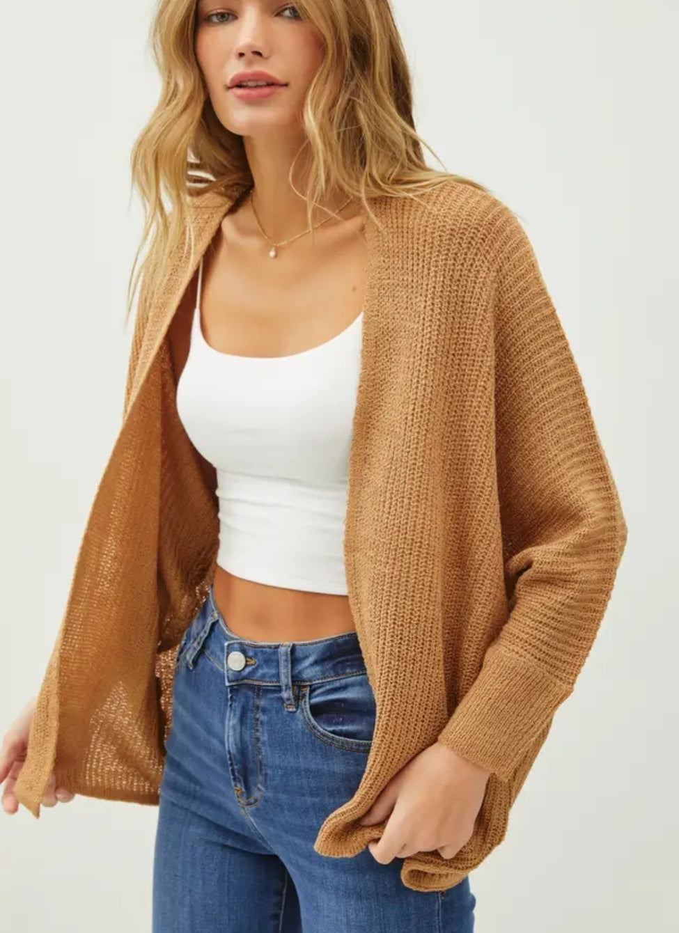 Dolman Sleeve Open Front Cardigan