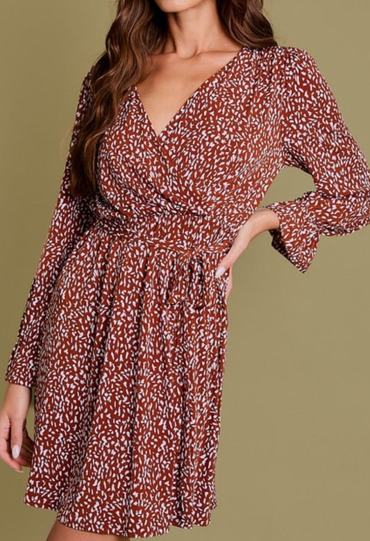 Long sleeve abstract dress