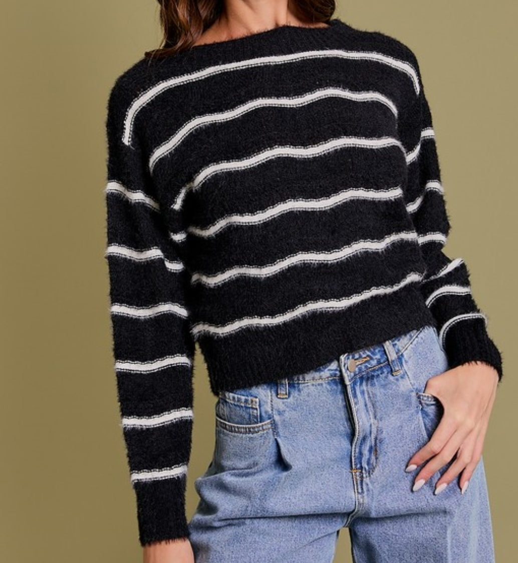 Black and white sweater