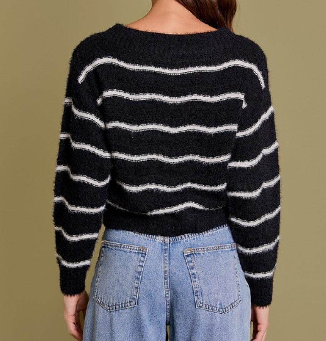 Black and white sweater