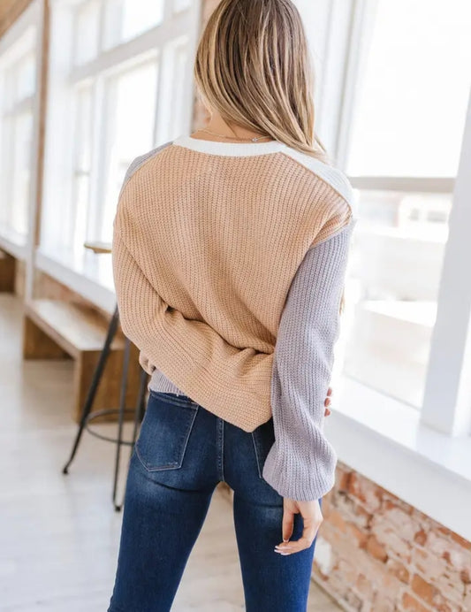 Sydney Color Block Chunky Sweater