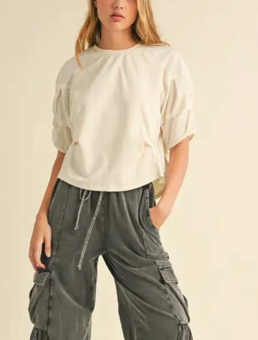 Tiered Sleeve Knit Top
