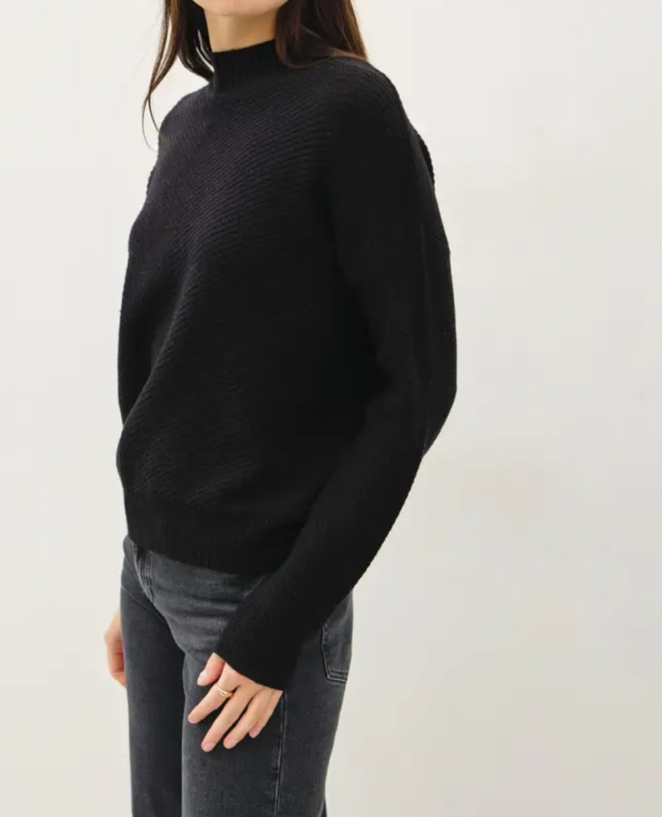 Chunky Ribbed Mock Neck Sweater