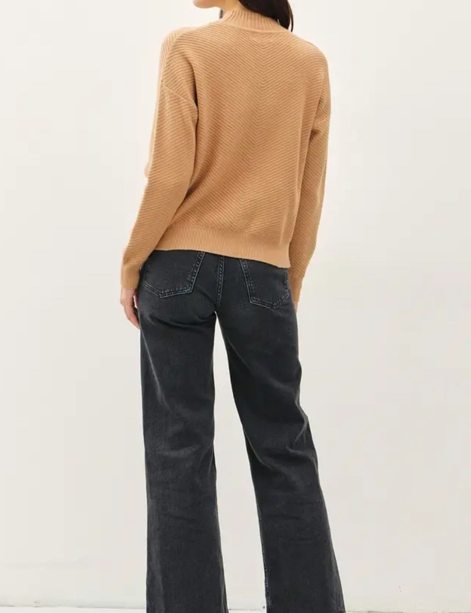 Chunky Ribbed Mock Neck Sweater