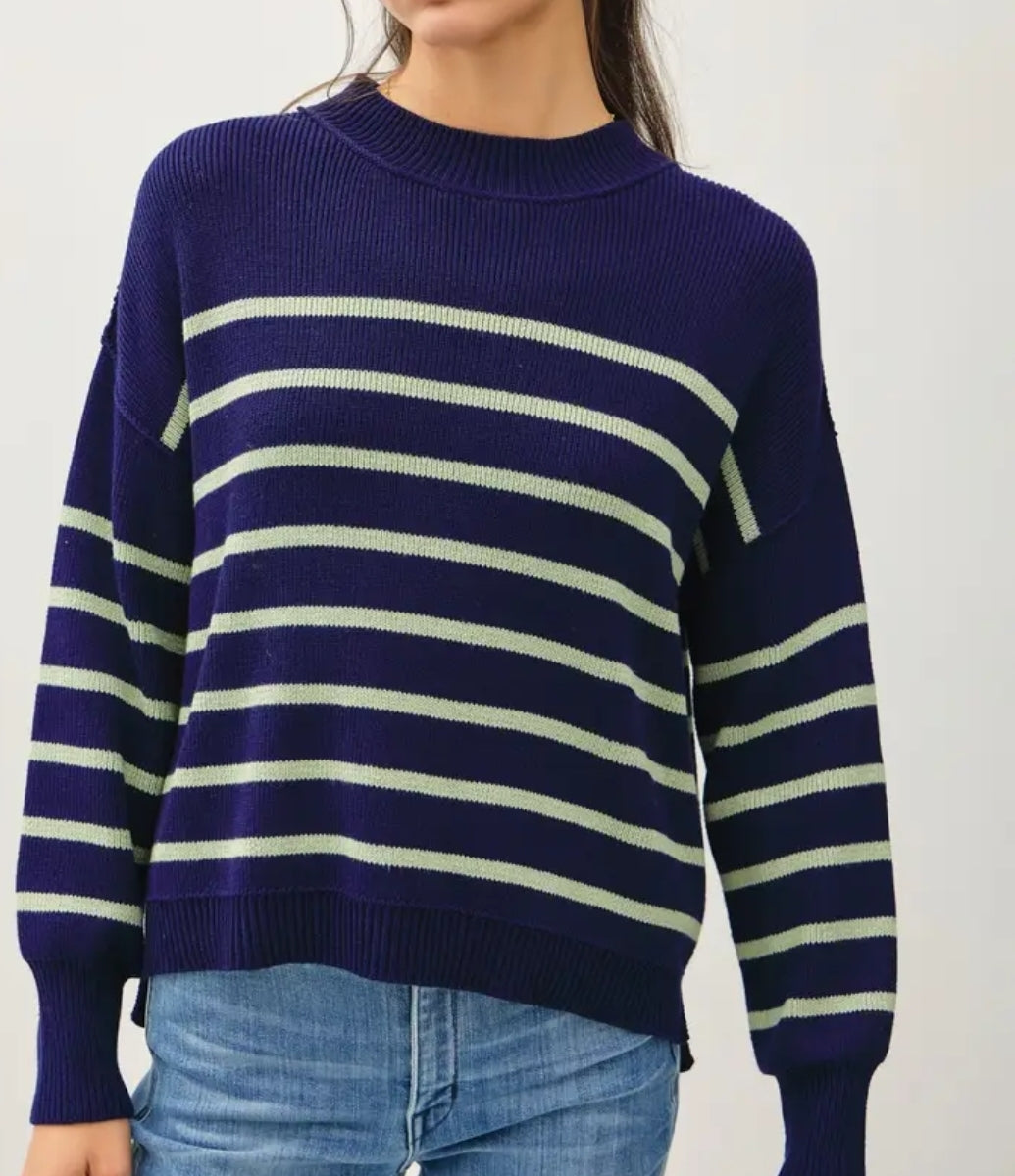 Relaxed Chunky Knit Striped Sweater