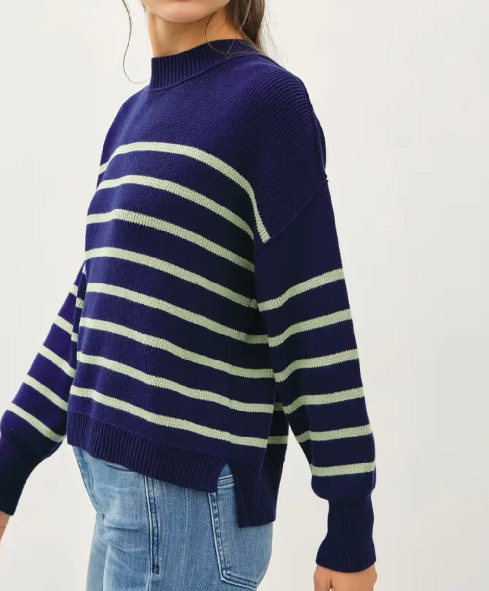 Relaxed Chunky Knit Striped Sweater