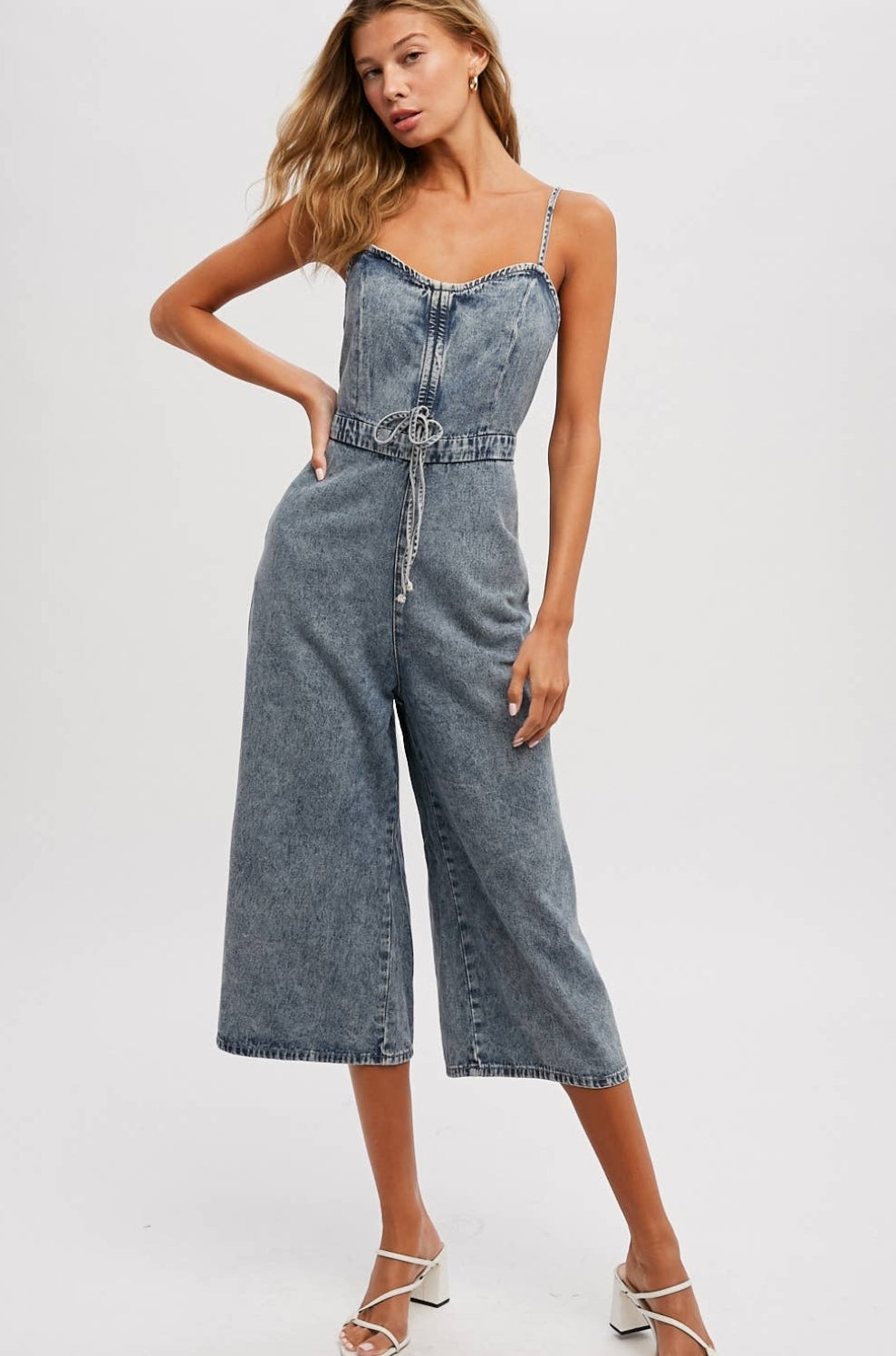 Acid Wash Denim Jumpsuit