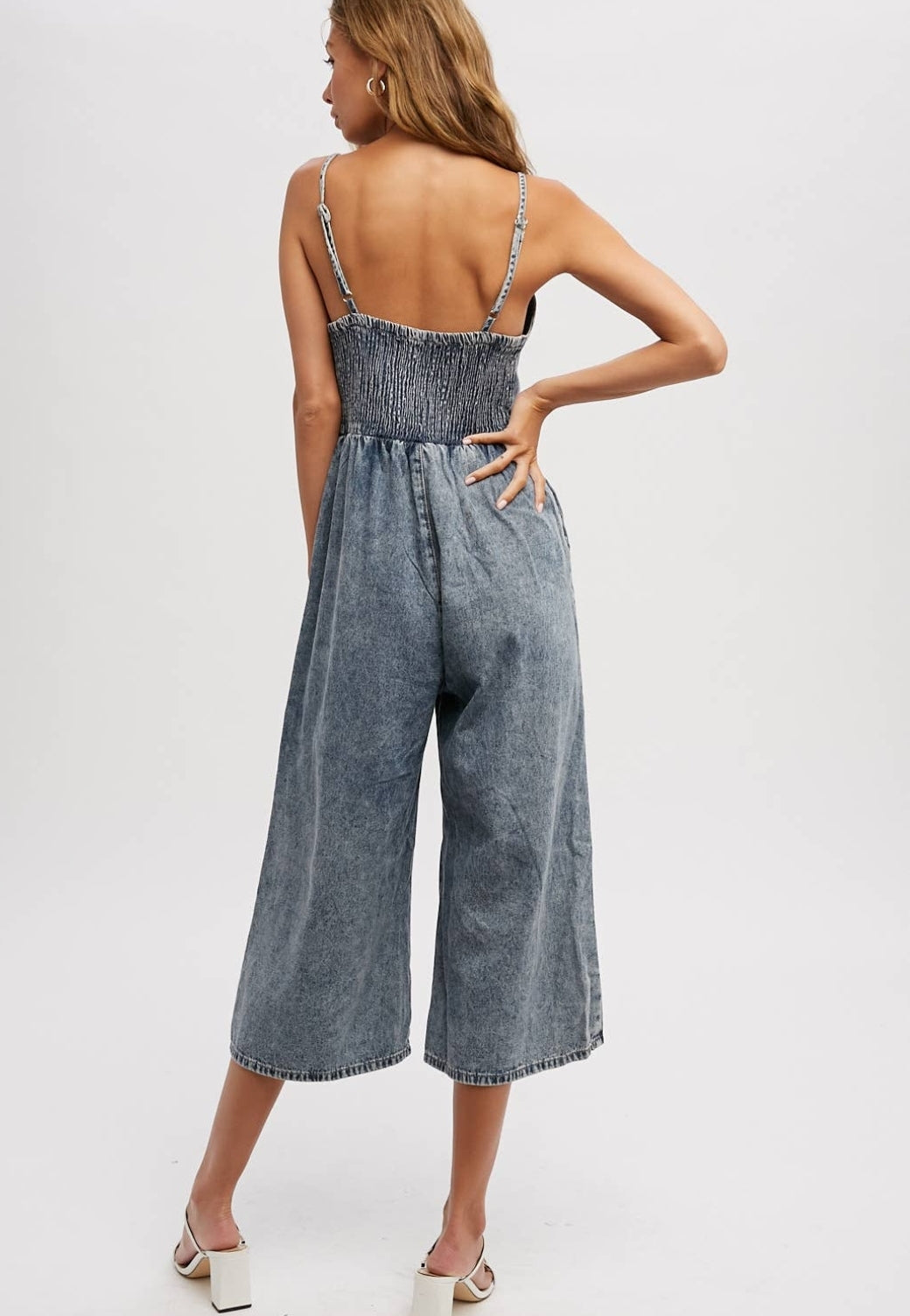 Acid Wash Denim Jumpsuit