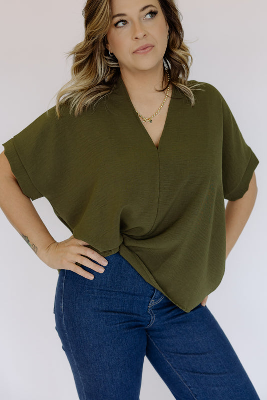 Oversized V-Neck Blouse!