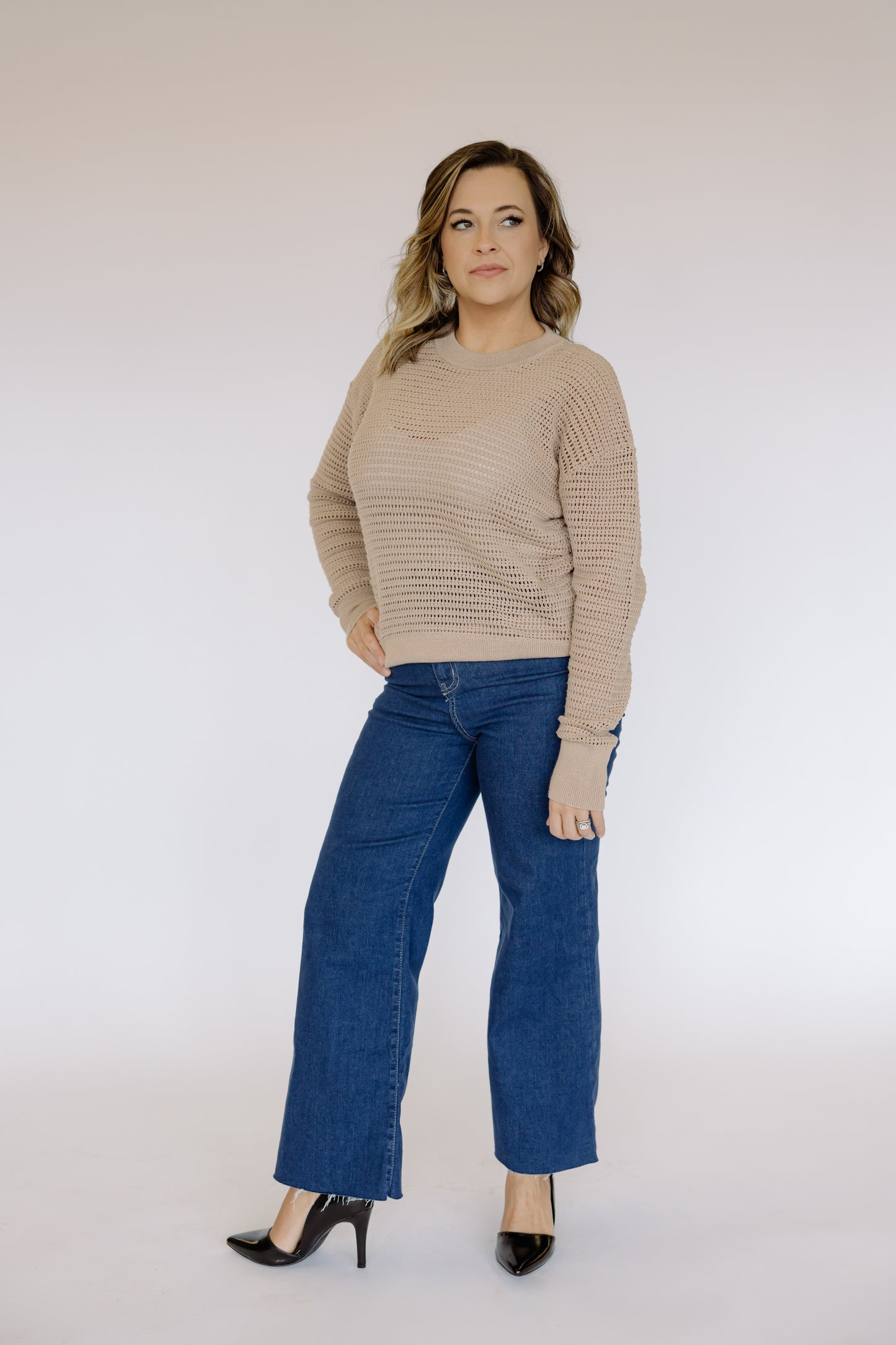Breezy Crochet Knit Pullover!