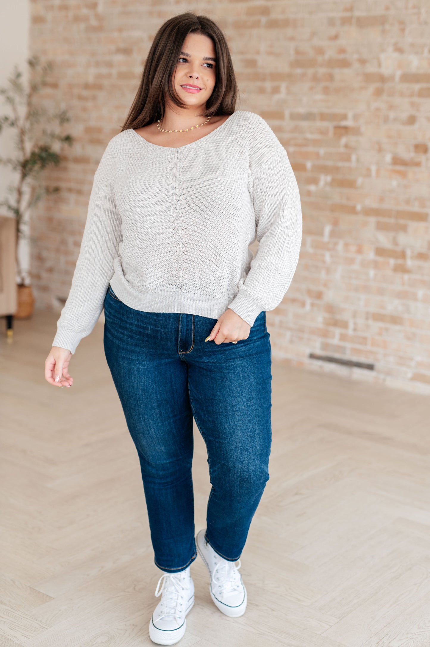 Online Only - Told You So Ribbed Knit V Neck Sweater