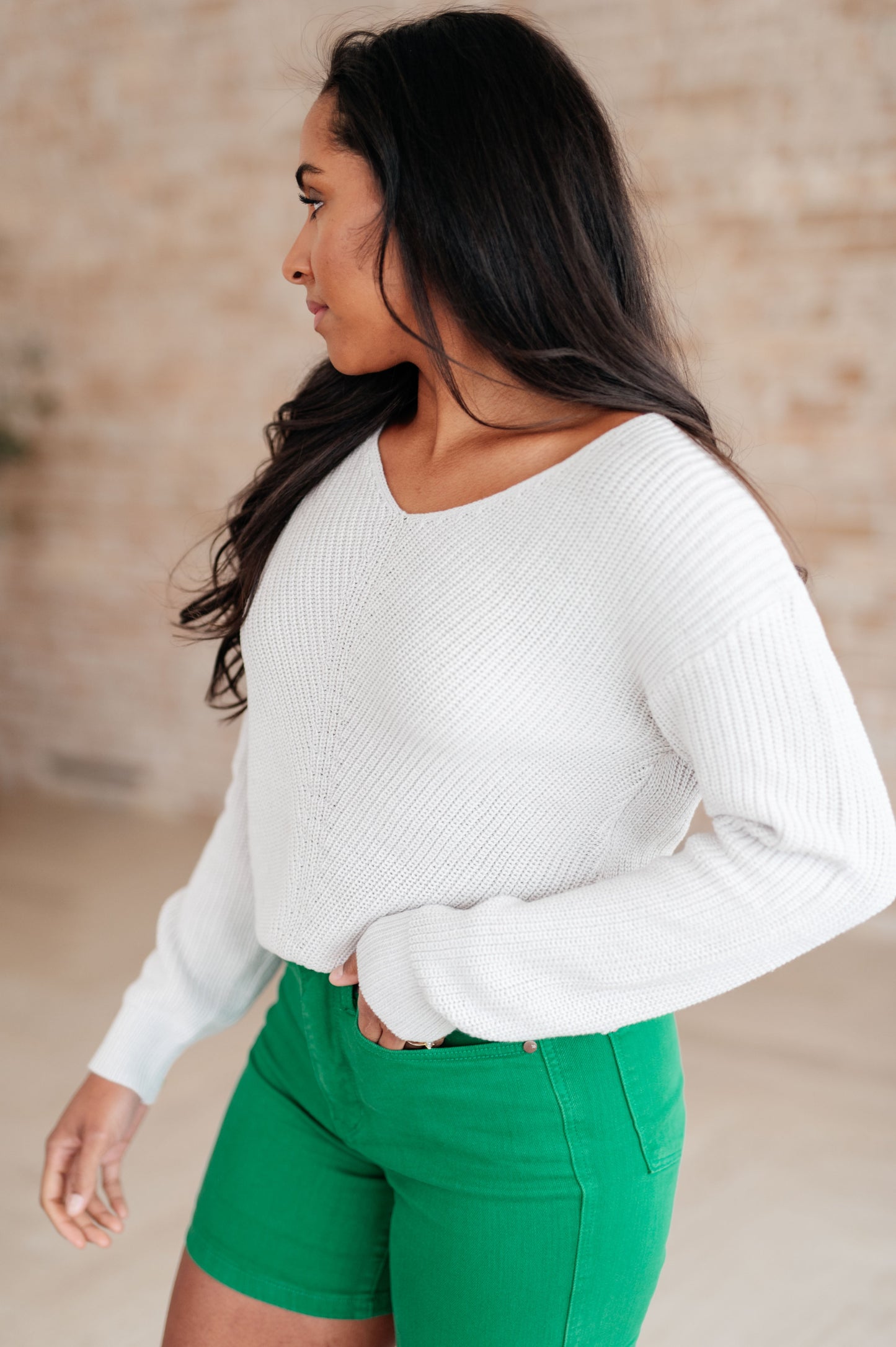 Online Only - Told You So Ribbed Knit V Neck Sweater