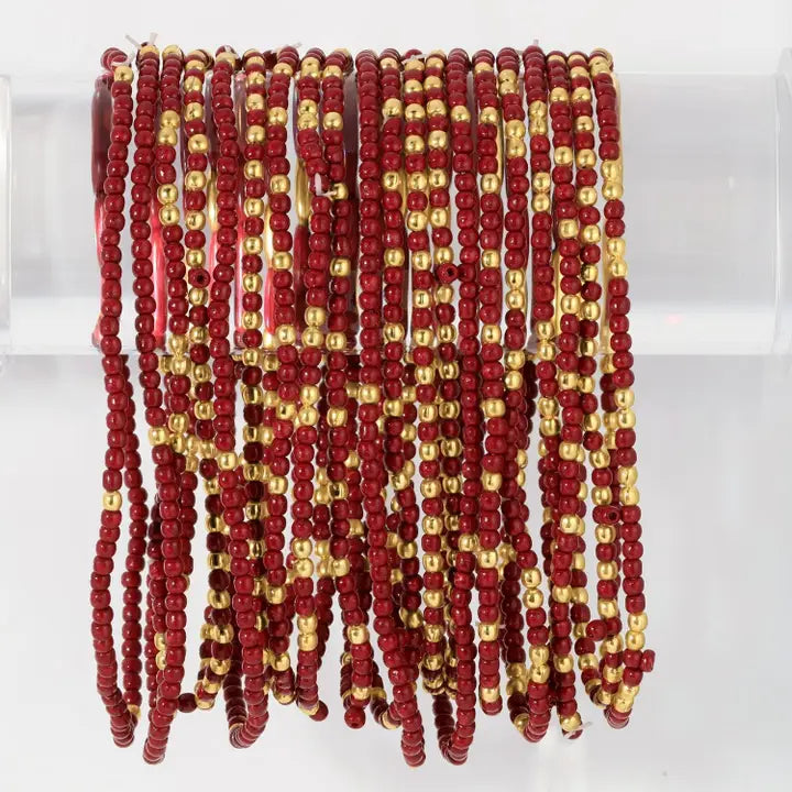 Stretch Beaded Solid Game Day Bracelets