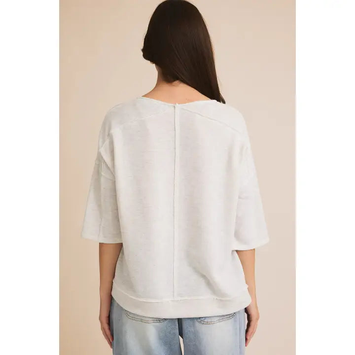 V Neck Wide Long Sleeve Top