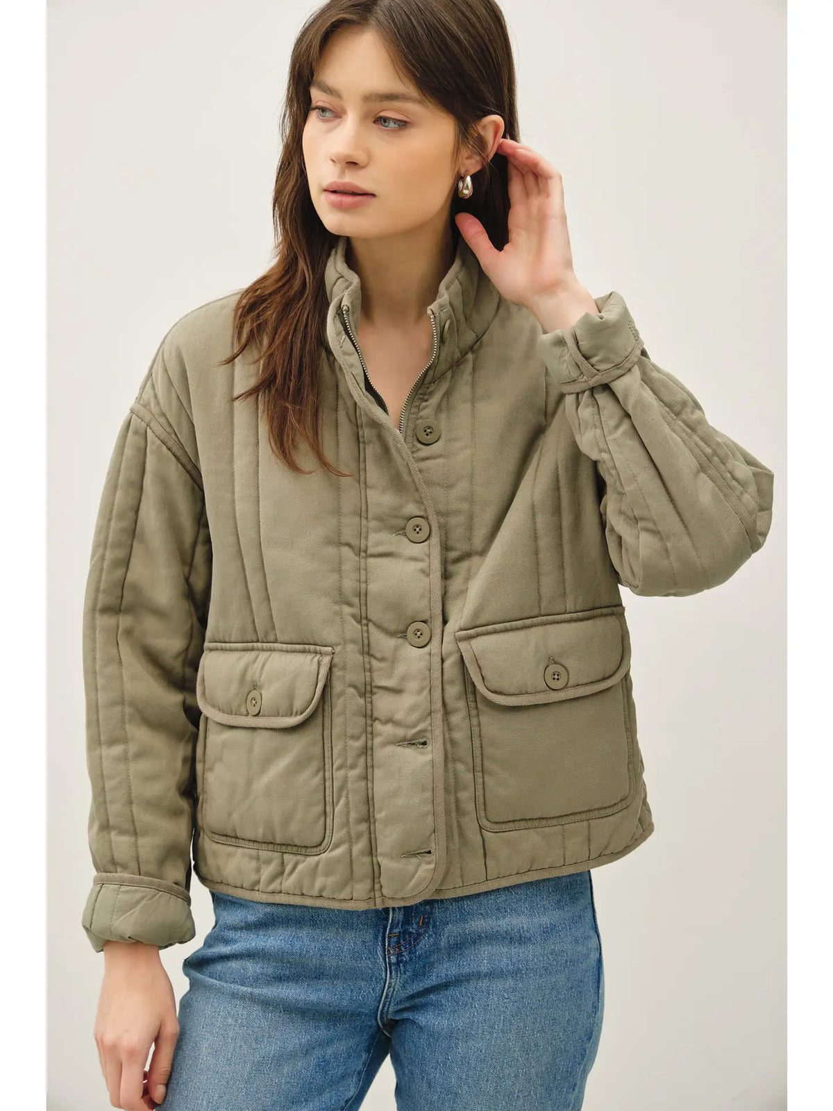 Garment Washed Quilting Jacket