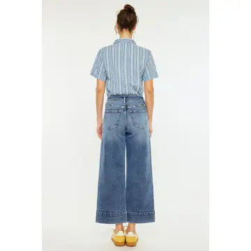 Open Pack High Rise Crop Wide JEANS