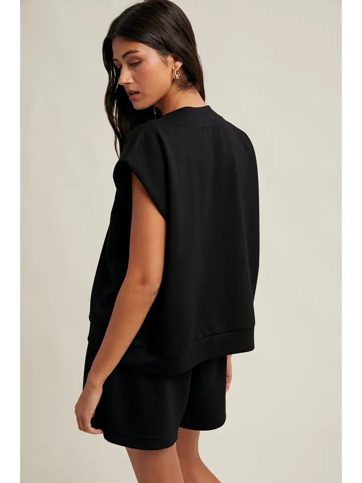 Sleeveless Scuba Crop Pullover