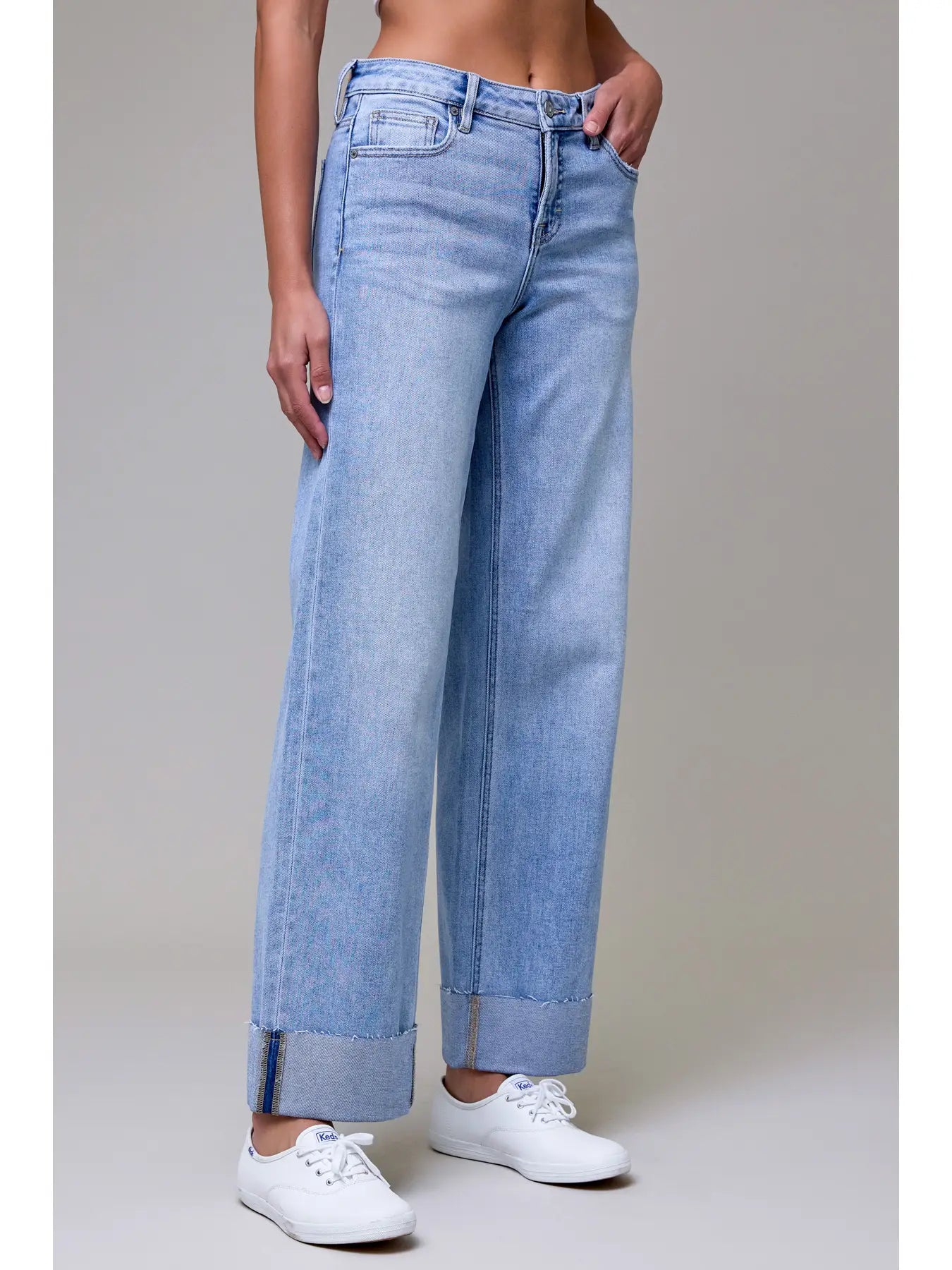 Mid Rise Logan Dad Jean with Raw Hem 3" Cuff