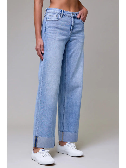 Mid Rise Logan Dad Jean with Raw Hem 3" Cuff