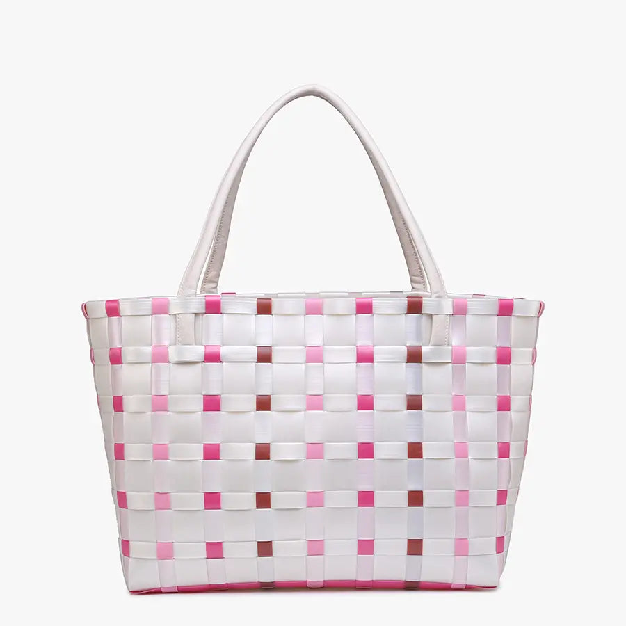 Abigail Basket weave Tote Bag – Vegan Leather Straps