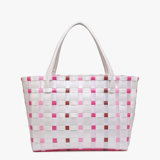 Abigail Basket weave Tote Bag – Vegan Leather Straps