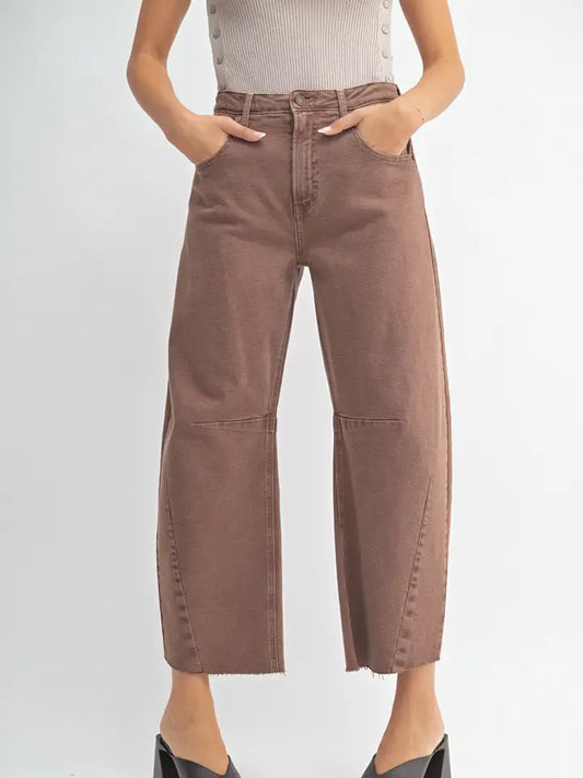 Espresso - Barrel Jean w/ Seams