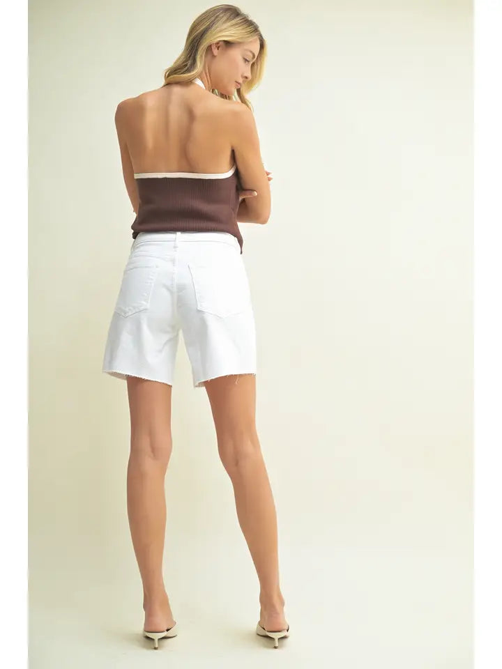 Off White Bermuda Short