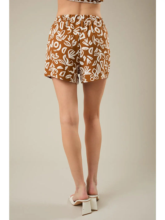 Elastic Waist Tie Shorts