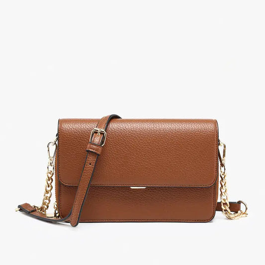 Lauryn Flapover Crossbody w/ Chain Strap