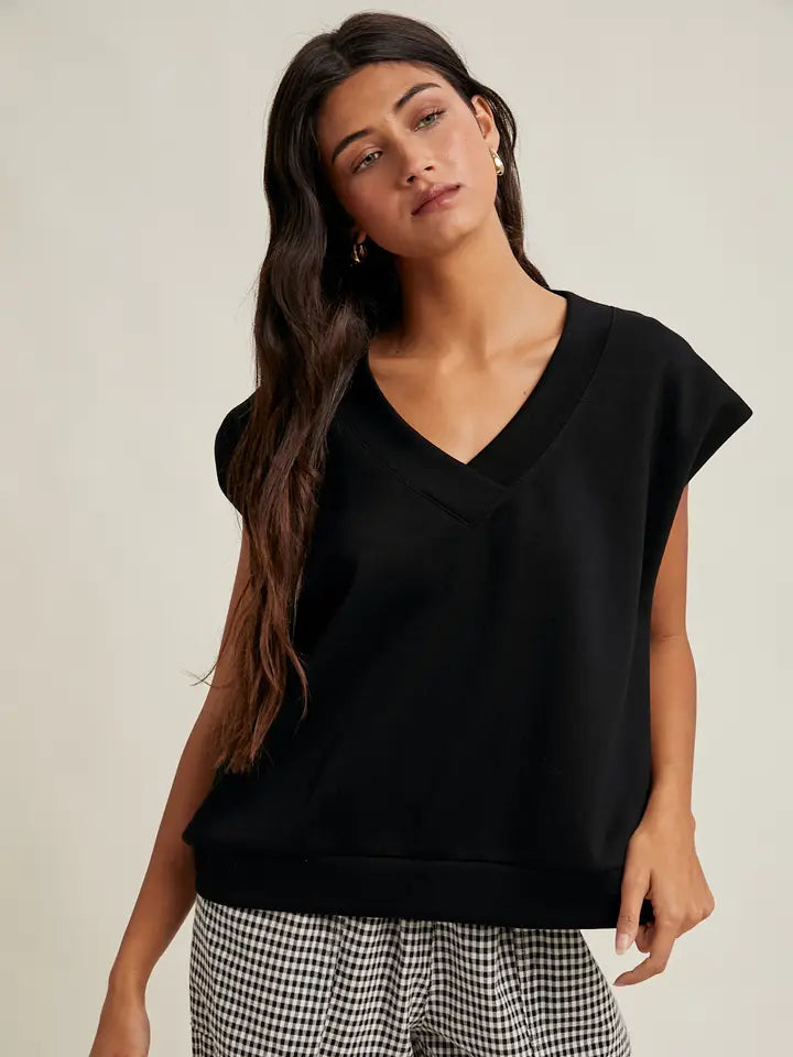 Sleeveless Scuba Crop Pullover