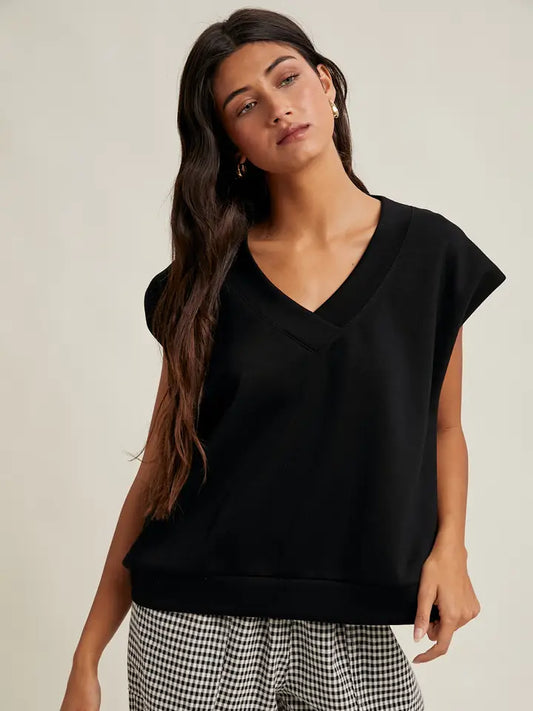 Sleeveless Scuba Crop Pullover