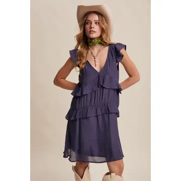 Midnight Ruffle Tier Dress